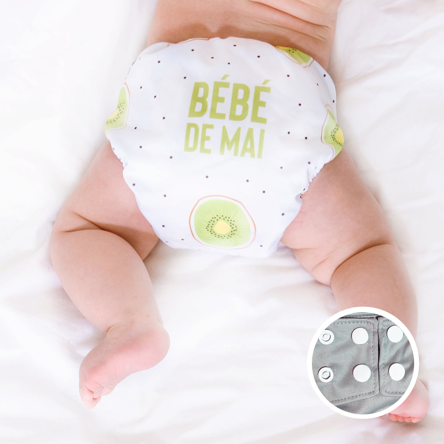 Couche à poche Bébé de Mai Bouton-pression
